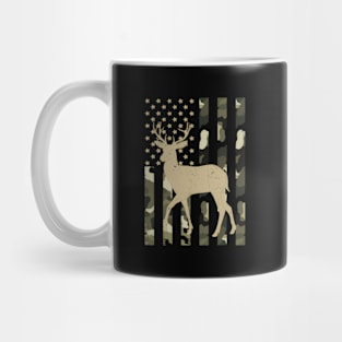 Camouflage Camo American Flag Whitetail Deer Mug